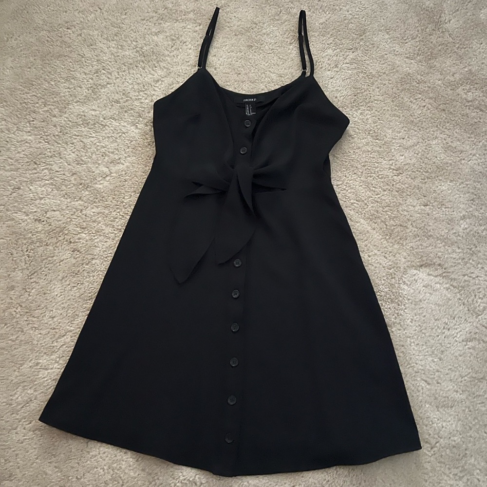 Forever 21 Black Button-Front Mini Dress
